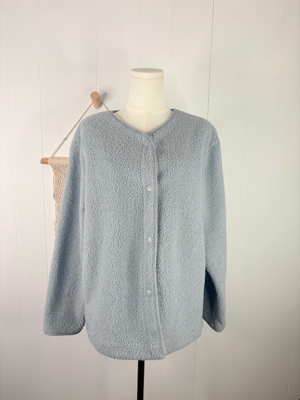 ✨2/$30✨ Joie Sherpa Teddy Jacket Shacket Medium Blue Snap Front Coatigan